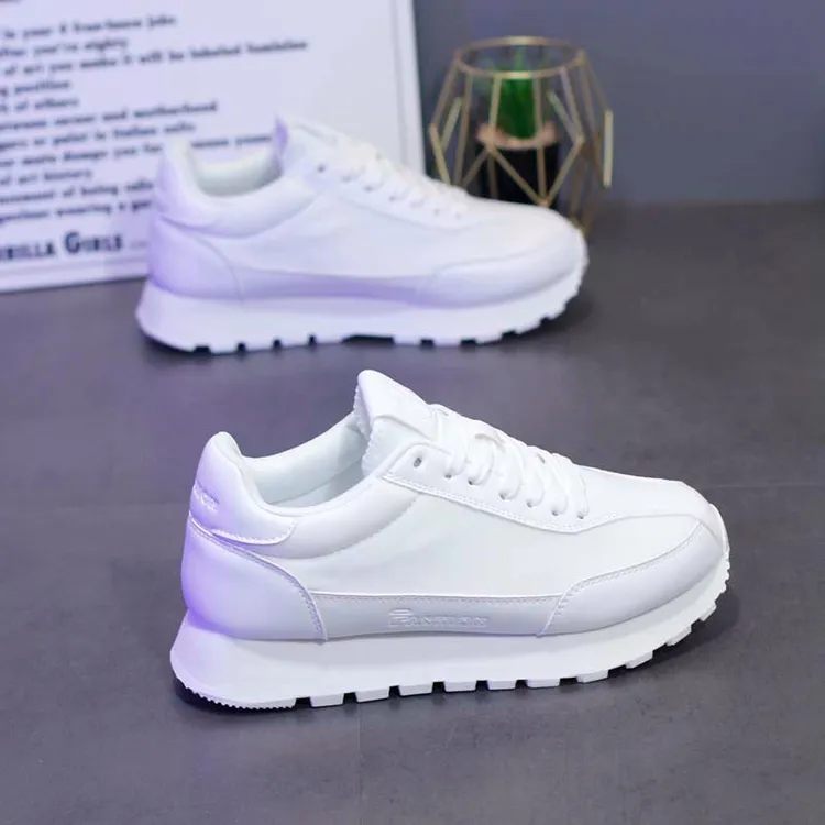 秋季布面透气情侣款小白鞋ins韩版男鞋厚底阿甘鞋百搭休闲运动鞋