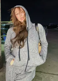 S.one 私人定制雪花蓝灰 柔软卫衣双拉链套装 