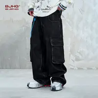 【金拐子专属】BJHG美式牛仔裤男秋季潮牌宽松直筒休闲裤子女CK566