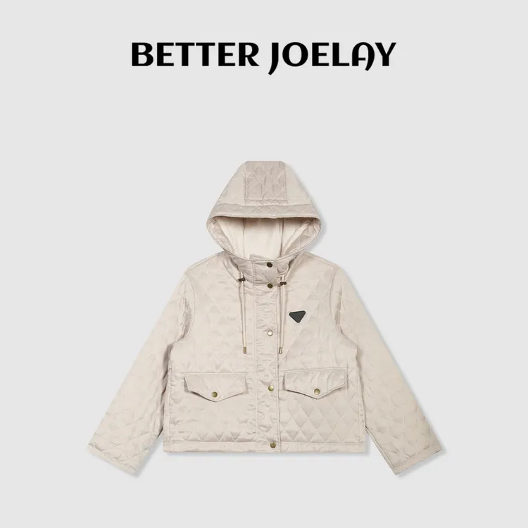BETTER JOELAY-【奶杏华夫格】时尚棉服保暖百搭休闲通勤风Z5348