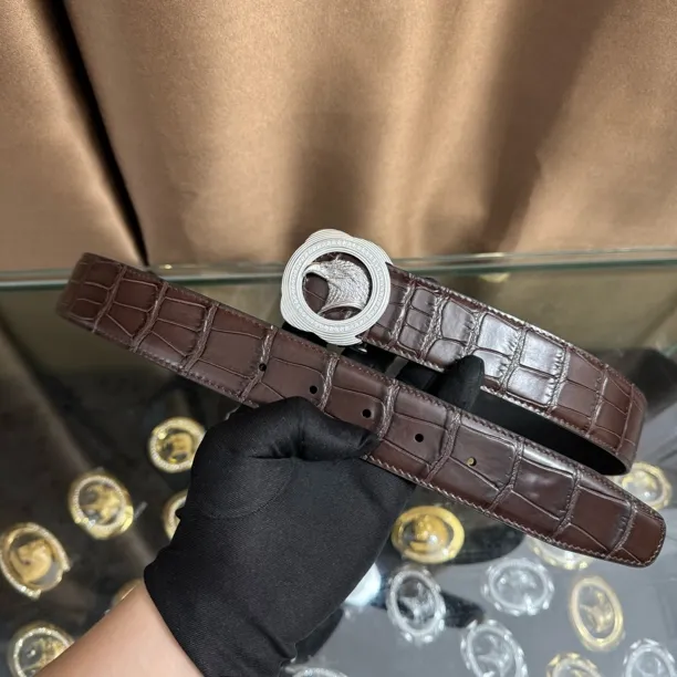 史蒂芬新款百搭男士皮带高档休闲老鹰头牛皮腰带青中老年时尚商务