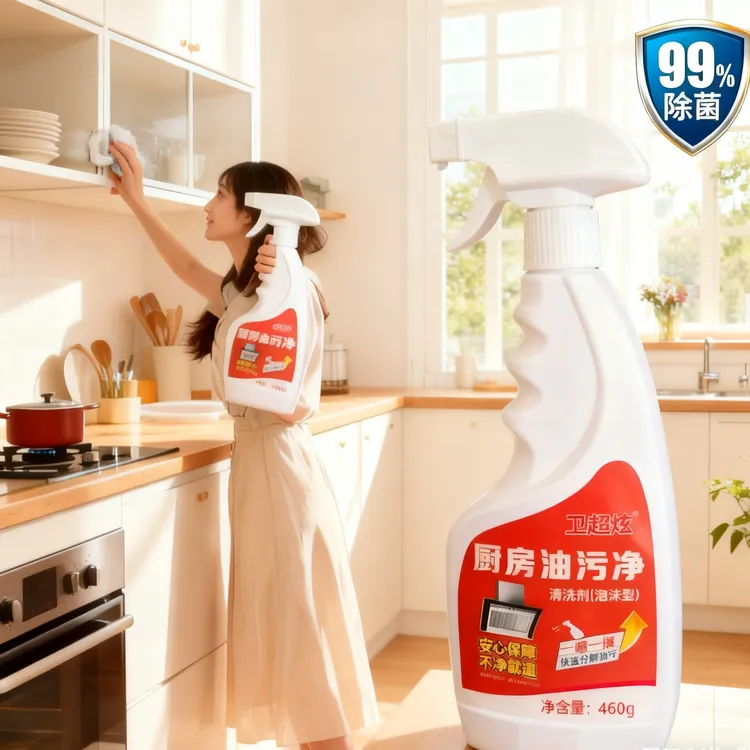 萍萍精选☆厨房油污净液体除垢油污清洁剂多效清洁剂除油快速泡沫去油家用