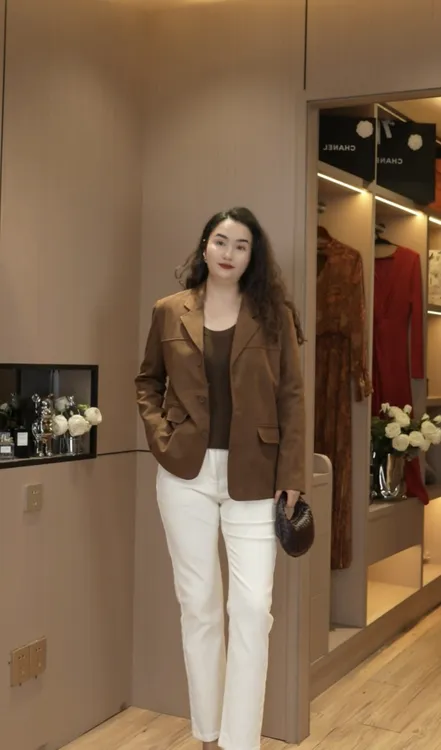 （清货）9025款西装外套女秋冬高级感简约复古时尚廓形麂皮绒外套