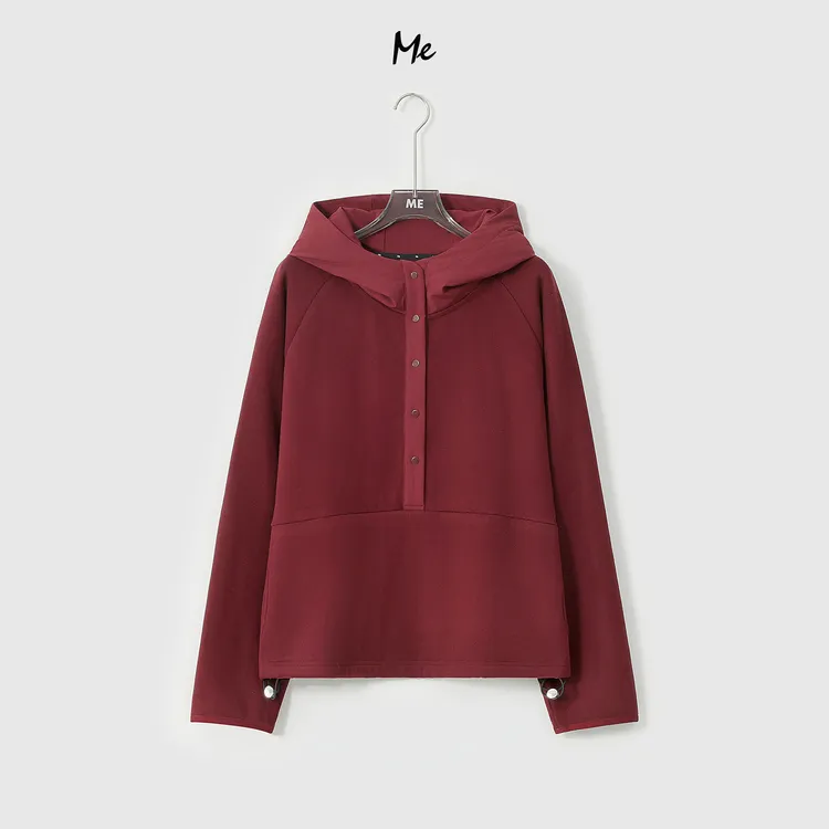 ME【车厘子卫衣】天丝混纺暖姜绒超柔时尚百搭休闲连帽卫衣MESA3546