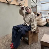 X·HEHE【韩国订制款短款腰带风衣一整套】
