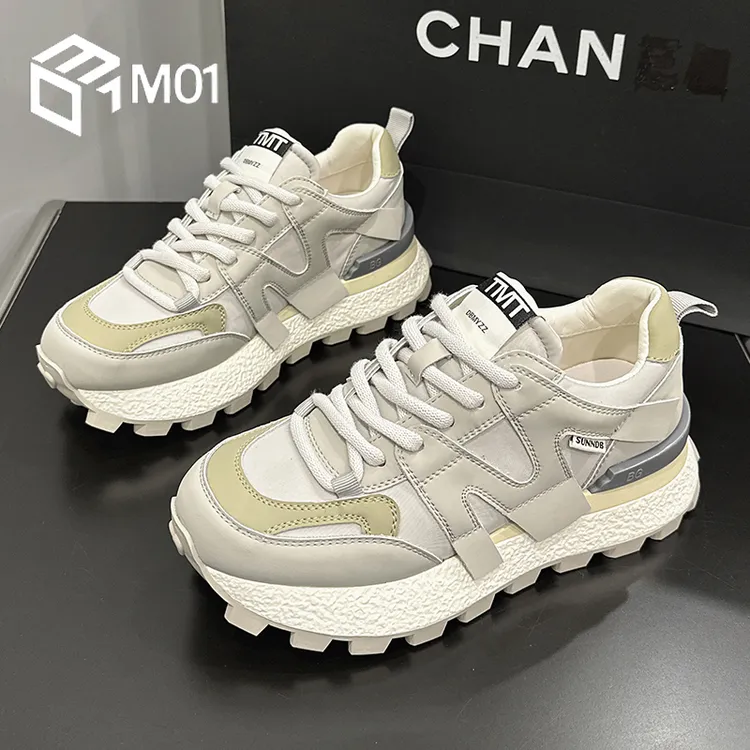 M01阿甘鞋女2025秋季新款华夫厚底显脚小爆款百搭休闲运动老爹鞋