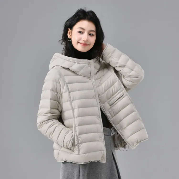 羽绒服女2025秋冬新款连帽宽松显瘦时尚保暖90安心绒休闲外套708