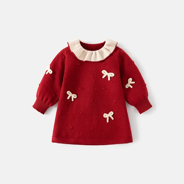 班喜迪女童连衣裙秋装新款儿童连体衣洋气毛衣裙子宝宝秋周岁礼服