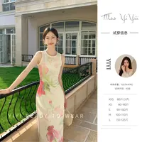【虞娇】<中秋国庆大狂欢>小个子无袖修身连衣裙浪漫精致时尚长裙