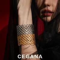铜合金手镯 CEGANA设计师【如梦令】开口宽手镯镂空秋冬时尚编织