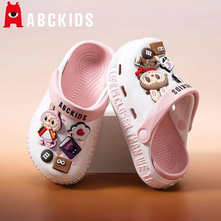 Abckids拉布布儿童洞洞鞋女童新款eva软底拖鞋夏季居家外穿宝宝鞋
