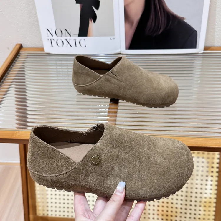 一脚蹬踩脚两穿勃肯鞋女2025秋季新款简约舒适内增高时尚简约单鞋