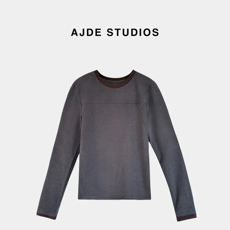AJDE｜撞色领糯米打底衫01