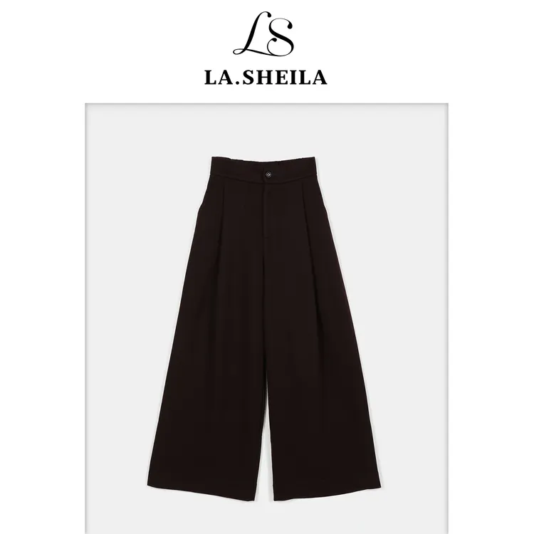 LA.Sheila 水光羊毛裤 一粒扣阔腿休闲裤253-KZ/0923-7360