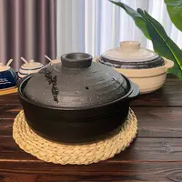 万古烧 墨石目彗星石目8号9号陶土砂锅