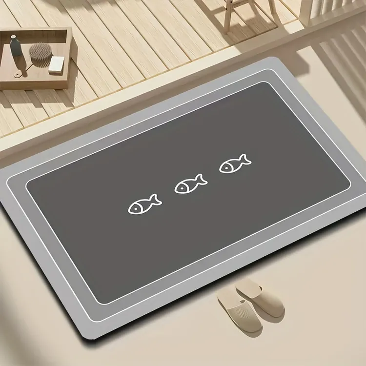 硅藻泥地垫入户门脚垫浴室门垫厕所卫生间垫子防滑速干吸水橡胶垫