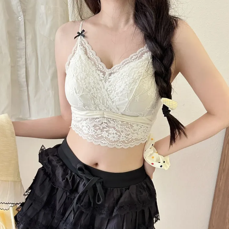 【月伴星河：蕾丝肩带美背百搭-可外穿时尚舒适美背6628