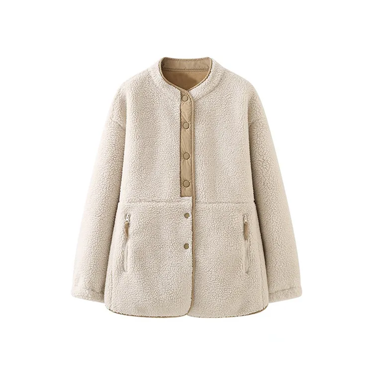 外套女冬复古时尚加绒加厚棉衣棉服女