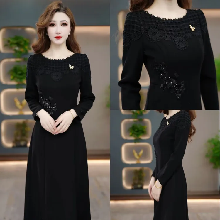 冬季显瘦连衣裙2025新款气质时尚减龄修身收腰打底裙CY25K3577款