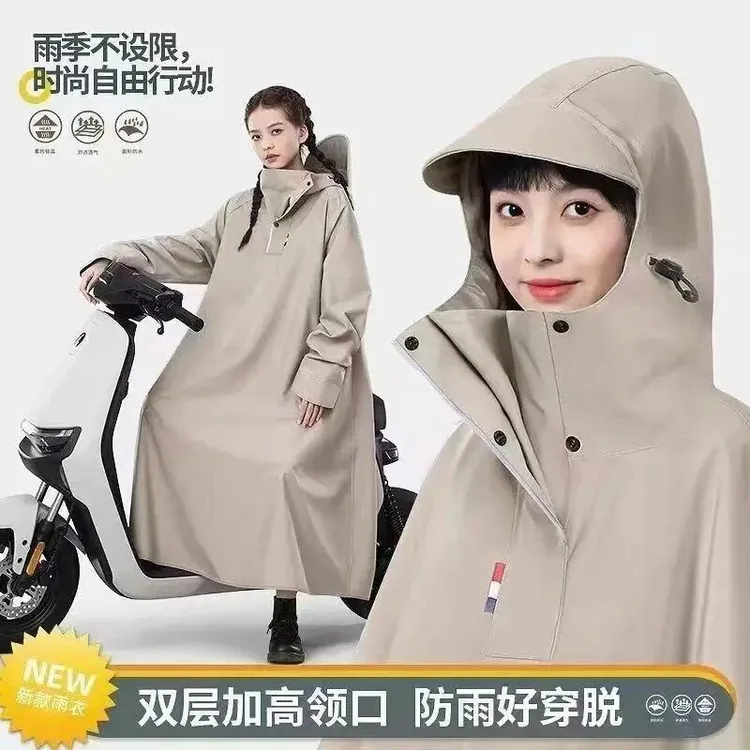 新款雨衣电动电瓶车长款全身暴雨加厚男女摩托车骑行专用雨披商品图