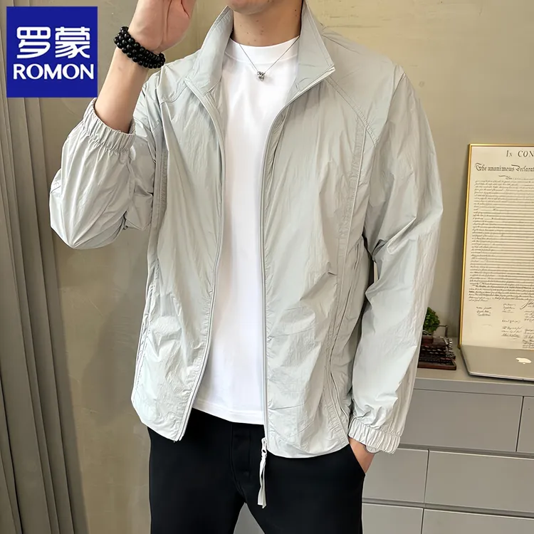 罗蒙新款速干防晒衣男士冰丝夏季钓鱼休闲百搭夹克外套户外防晒服