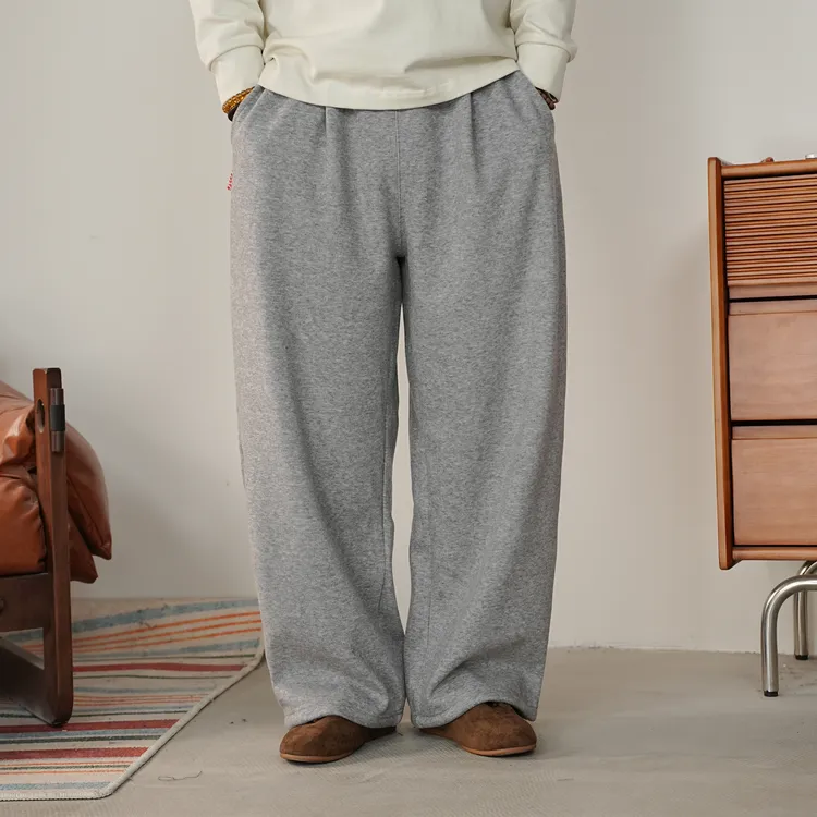 25FW秋冬季加绒高级感极简百搭休闲卫裤宽松阔腿针织休闲裤