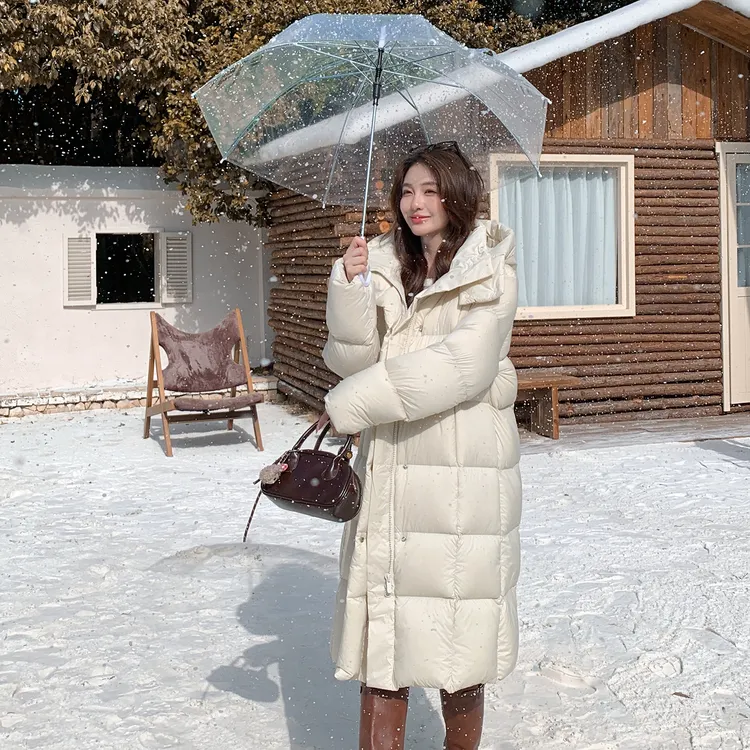 95白鹅绒羽绒服女长款加厚过膝宽松抗寒情侣保暖外套2025冬季新款