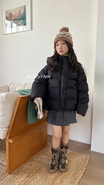 Music云朵泡芙羽绒服女童2025冬季广检90绒子白鸭绒羽绒服97111