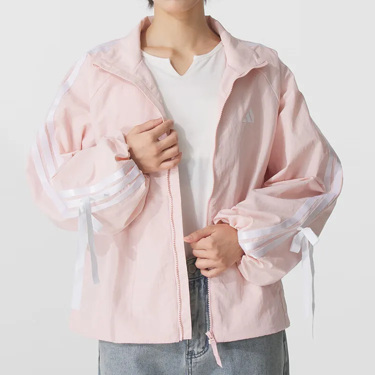 adidas/阿迪达斯女装 2025新款秋季蝴蝶结立领运动服防风外套女