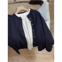 Q七言家新品！藏青叠穿棒球小外套休闲开衫卫衣