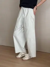 FUJIA STYLE新款时尚百搭简约气质休闲抽绳纯色阔腿裤K88190