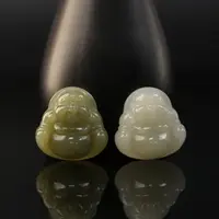 国玉天工青玉佛公35D素款吊坠 34*34*10 gytg0788 多样性发货