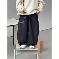 柒号童仓儿童黑色牛仔裤男童长裤中大童加绒裤子2025新款韩版加厚