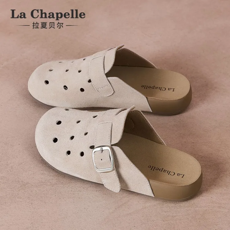 拉夏贝尔勃肯鞋女2025新款夏季外穿厚底包头半拖明星同款百搭鞋子