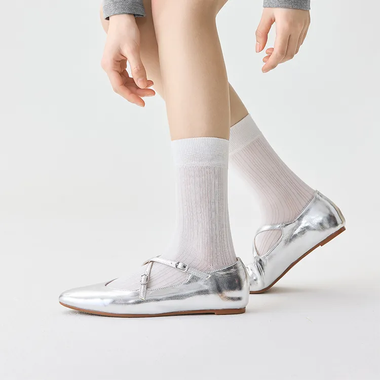 袜子女夏中筒袜夏季款日系多巴胺彩色韩版miu系月子网眼堆堆棉袜