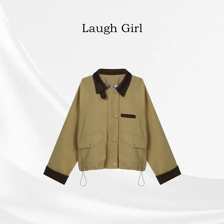 楚楚君 Laugh girl【露思外套】冬款加棉翻领口袋夹克外套WL531306J