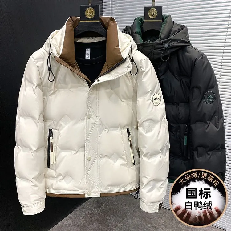 波司登极地极寒连帽拼接羽绒服男士冬季新款潮流帅气轻薄加厚适用