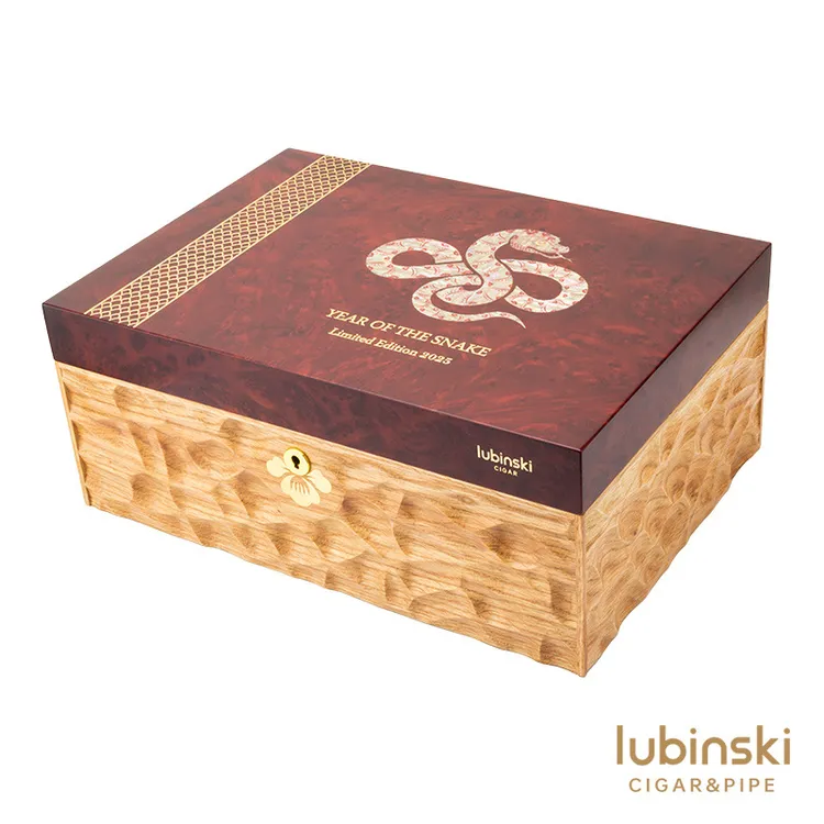 LUBINSKI蛇年纪念版雪茄盒大容量双层雪松木80支装保湿盒高档礼物