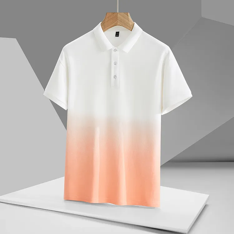 【厂家直销】2025新款渐变色夏季男保罗衫POLO衫上衣百搭休闲港风