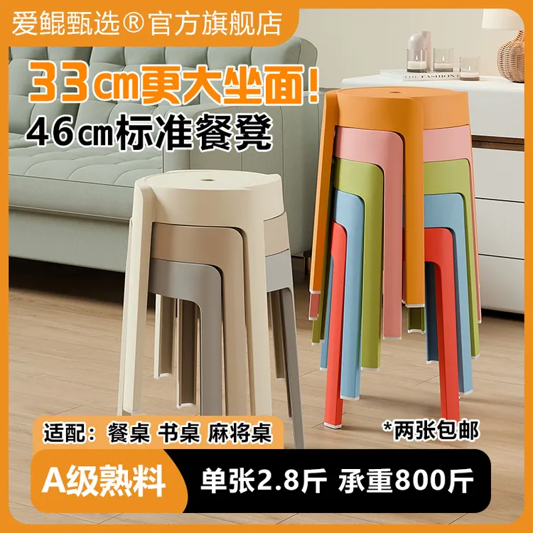 【特厚旋风凳】餐桌凳子加大餐桌凳熟塑料等位餐厅炫彩餐凳凳子时尚商品图