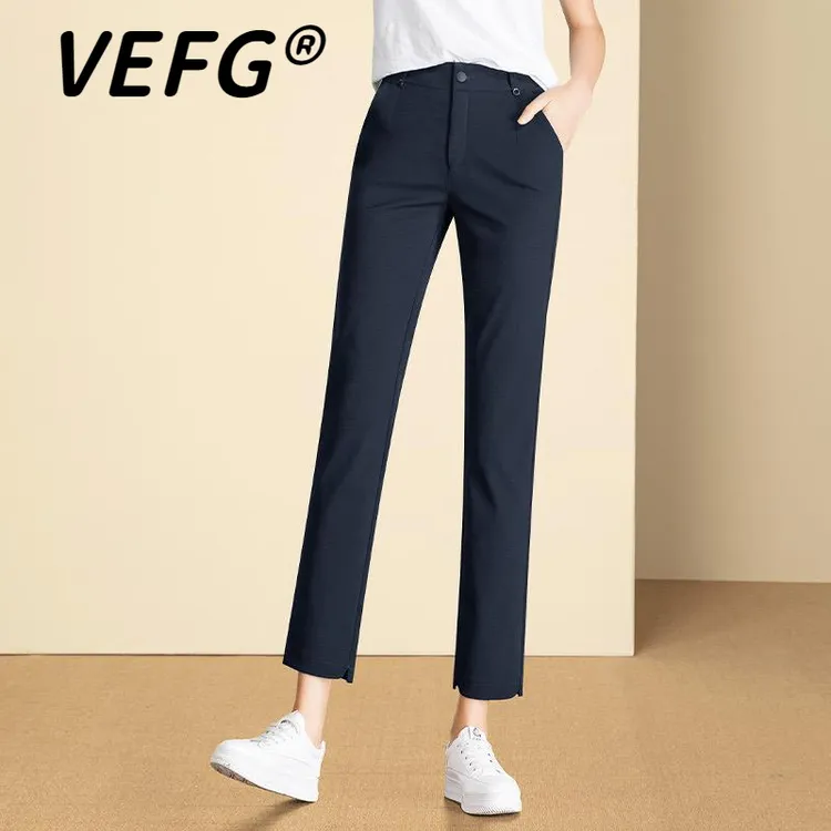 VEFG2025年秋季新款烟管法棍裤高腰显瘦气质休闲小直筒裤九分裤女