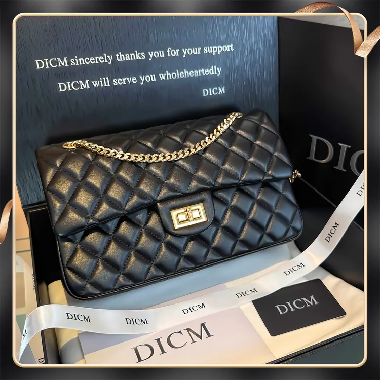 DICM专柜正品奢侈品女包小香风链条单肩斜挎时尚女包新款真皮女包