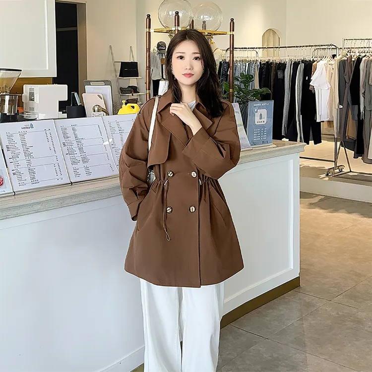 今年流行中长款风衣女2025新款春秋外套女小个子英伦风大码女装