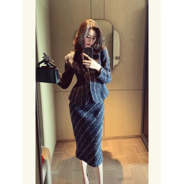 【费尔曼】法式轻奢御姐小香收腰套装高级感职场女主轻熟两件套装