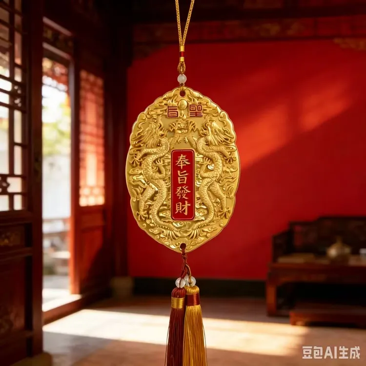 【师傅推荐】奉旨发财龙凤呈祥图案手把件商品图