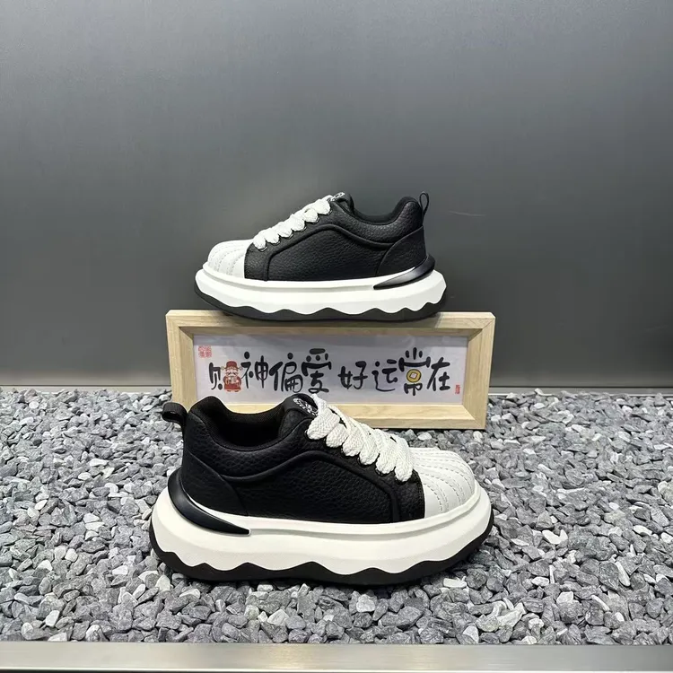 男士新款时尚百搭贝壳头百搭时尚ins增高厚底休闲鞋潮流运动男鞋