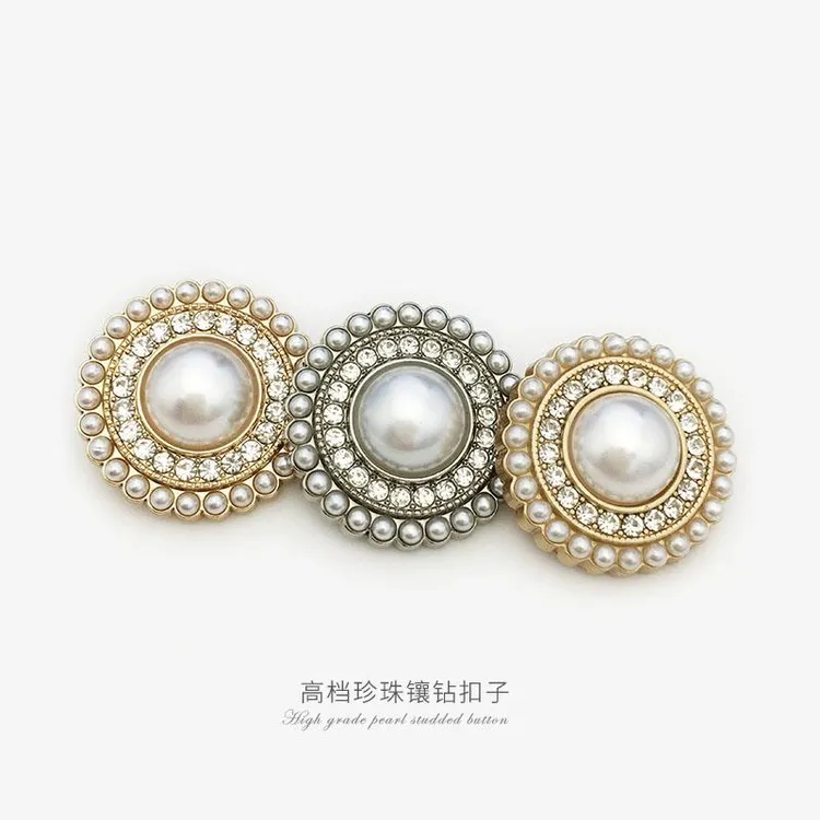新款镶钻珍珠扣子毛呢大衣纽扣上衣女外套袖扣毛衣扣裙子装饰袖口