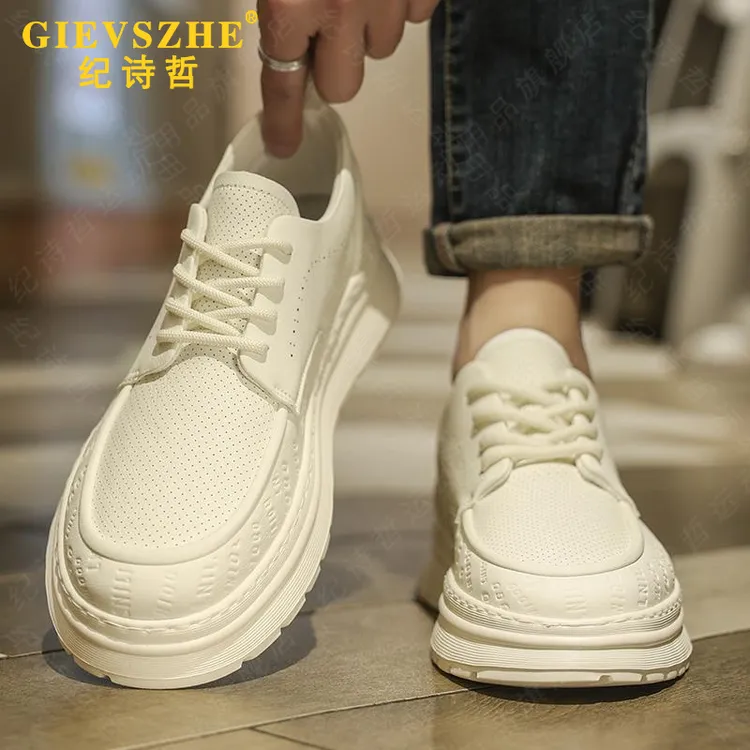 纪诗哲休闲板鞋夏季百搭男士休闲透气小白鞋英伦风软底时尚潮鞋