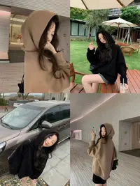 【小巧定制】XQ2663秋季新款休闲百搭简约大版卫衣大码女装