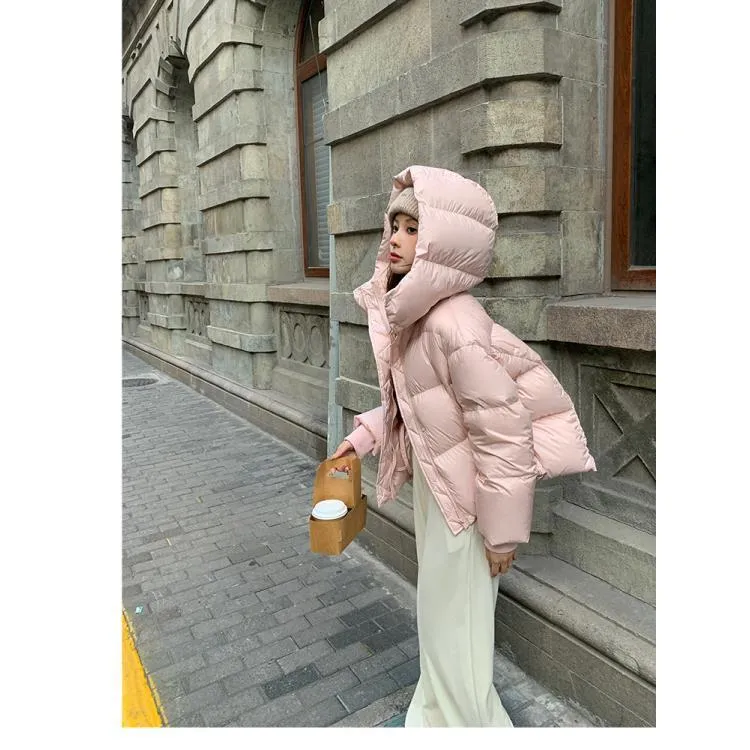 波司断码2024新款轻奢90白鸭绒超轻加厚小个子短款泡芙冬外套